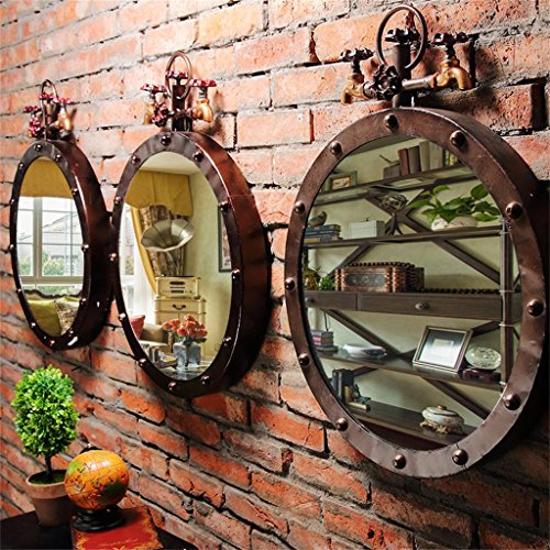 YANZHEN Retro Walled Badezimmer mit Make-up-Spiegel Industrial Wind Wasserhahn Spiegel Eisen Dekorative Anhänger Kreative Home Beauty Mirror Großes Muttertagsgeschenk - 3