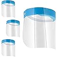 Salon World Safety Face Shields (Pack of 4) - Ultra Clear Protective Full Face Shields to Protect Eyes, Nose and Mouth - Anti-Fog PET Plastic, Elastic Headband - Sanitary Droplet Splash Guard Cover