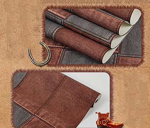 MDDW-Denim pattern PVC wallpaper features theme bar restaurant cafe bar clothing store wallpapers , cowboy red ash