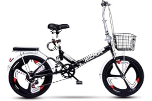 ZLYJ Bicicleta Plegable Frenos De Disco De Cambio Bicicleta Pequeña Adecuado para Caminos De Montaña Y Caminos De Lluvia Y Nieve Aleación De Aluminio Bicicleta Plegable 20 Pulgadas D,20 in