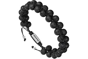 murtoo Bracelet en Pierre Naturelle pour Les Hommes, Braceletréglable de perlesavec Huile Essentielle Yoga comme Diffuser Bracelet pour Hommes