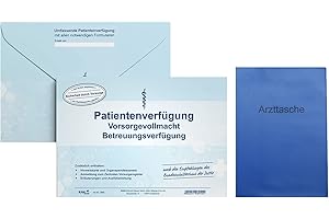 OLSHOP AG Patientenverfügung mit Betreuungsverfügung und Vorsorgevollmacht mit C5 Briefumschlag mit Aufdruck inklusive Arzttasche gratis