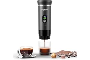 ‎KEJECTOR kejector Tragbare Espressomaschine mit Akku Kaffeemaschine, Espressomaschine für unterwegs, Nano Auto Kaffeemaschine, 3-IN-1 für gemahlenem Kaffee, Kapsel für Wohnmobil Wandern Camping Digitalanzeige