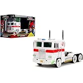 Jada Toys Transformers Ghostbusters Optimus Prime Kamyon, 1:24 &Ouml;l&ccedil;ek, Beyaz/Kırmızı, Die-Cast Metal