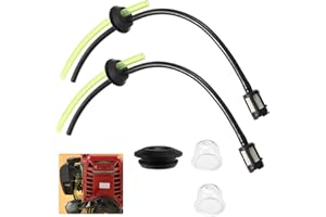 GMENTS 2 PCS Universal Fuel Line Fuel Pipe for Strimmer Trimmer Brush Cutter Mower Lawnmower Replacement with Filter Primer Bulb Assy Garden Machine Fitting with 1 Rubber Plugs+2 Oil Bubbles