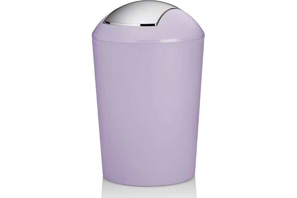 kela Svänglockshink violett, kosmetisk hink 5 l med svänglock, plast, MARTA, papperskorg badrum pastelllila matt