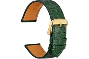 WOCCI Cinturini per Orologi in Pelle, Pelle Italiana, Grana di Alligatore Goffrato, Scegli Colore e Larghezza 14mm 18mm 19mm 20mm 21mm 22mm