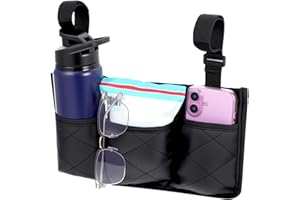 Giantree Sac d'accoudoir pour fauteuil roulant, sac de rangement avec 3 compartiments, convient à la plupart des fauteuils