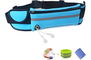 RAINYEAR MAKE LIFE EASIER RAINYEAR Ceinture De Course Etanche Résistant à la Transpiration de Taille Sac Banane Ceinture de Fitness Fanny Ceinture Coureurs pour Hommes Femmes Sports Course Jogging Randonnée Camping(Bleu)