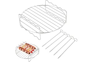 TONGYUNDACHENG Akcesoria do frytkownicy powietrznej XL - zestaw stojaków na frytkownicę, wielofunkcyjny dwuwarstwowy stojak ze szpikulcem, kompatybilny z Ninja Power Airfryer Philips