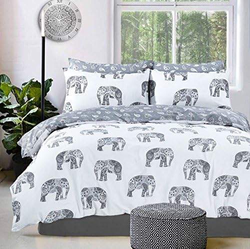 Amazing Elephant Print Bedding set starting from £13.99 (Single, Grey)