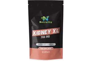 Nutrality Kidney XL Supplement 700mg | Kidney Cleanse Detox & Repair | Herbal Supplements for Healthy Kidney Function & Urinary Tract Health | Cranberry Extract | 60 Vegan Capsules