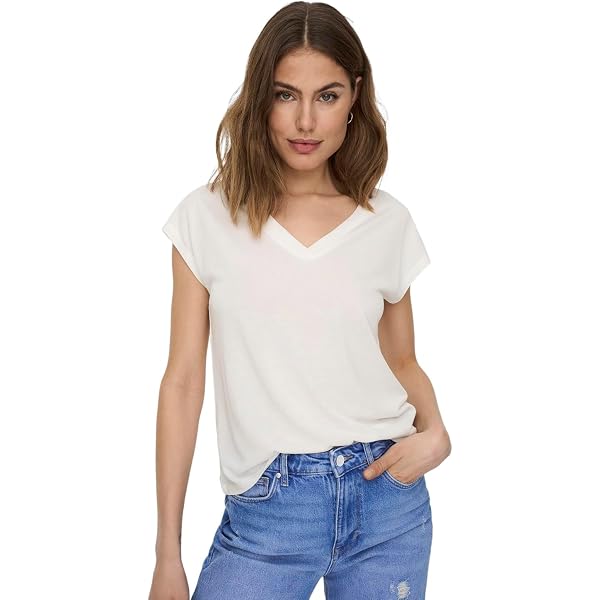 ONLY Damen Top Onlnova Life Elite – Langarm-Bluse Mit V-Ausschnitt, Regular Fit – Einfarbig, Bequem Für Office & Alltag