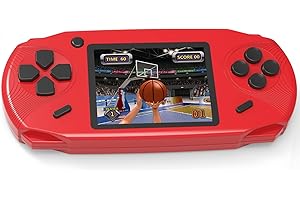 ZHISHAN 16 Bit Handheld Spielkonsole Tragbare Spiele Konsolen inkl.100 Klassische Vintage Video Spielen 3.0 "LCD HD Bildschirm Arcade Erholung System Geburtstagsgeschenk für Kinder (Rot)
