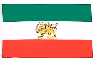 AZ FLAG - Drapeau Iran Ancien - 90x60 cm - Drapeau Iranien 100% Polyester Avec Oeillets Métalliques Intégrés - Pavillon 50 g