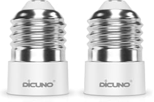 DiCUNO 2 Stycken E27 till E14 adapter omvandlare, Högkvalitativ lamphållare, Hög temperaturbeständig lampbas för LED-lampor