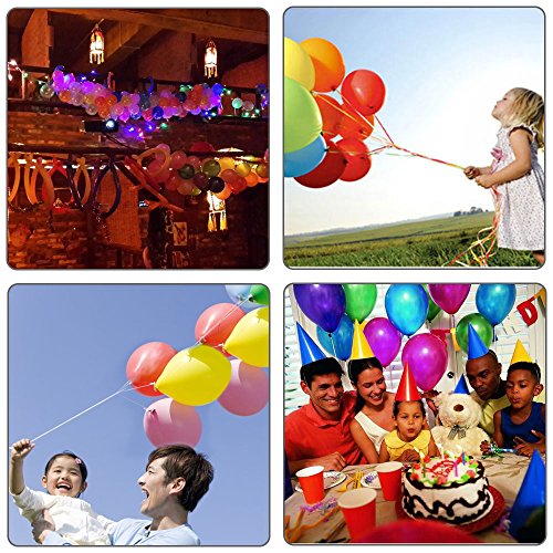 Lictin 100 Luftballon und 1 Ballonpumpe, Ballon und Luftpumpe, Ballonpumpe, Luftballon, Partyballon, Farbige Ballons, Bunte Ballons für Geburtstagsfeiern, Party, Hochzeitsfeiern - 7
