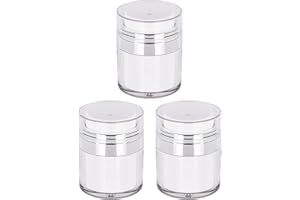 VOSSOT 3 Stück Airless Pumpspender Creme Spender Vakuumflasche FüR Creme Luftloses Pumpenglas Leer NachfüLlbare Reisecreme Flasche Tragbarer Kosmetischer BehäLter(30 ML) Transparent