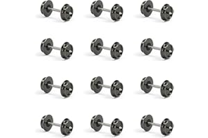 Evemodel 12 pezzi pista N 1:160 set ruote 33" metallo asse DC ruote per modellino ferroviario