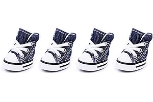 PETPHINDU 4 Zapatos Perro De Mascota Psc Calzado Transpirable Convas La Zapatilla De Deporte Suavemente Único Perro Causales All Seasons Peluche Bichon Pequeña Mediana Perros