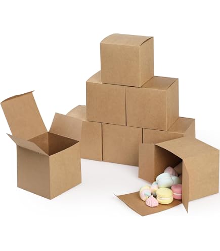 350g Karton Geschenkbox DIY 15 Stk Geschenkboxen Aus Kraftpapier In Weiß – 10x10x10 Cm – Quadratische Pappschachteln Mit Deckel, Faltbar Für Geburtstag & Party