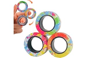 BCBF 3 Pezzi Fidget Toys,Anelli Magnetici Giocattolo Agitarsi, Magneti Anti Stress Oggetti per Terapia di Sollievo Dall'Ansia,Antistress, ADHD Giocattoli Agitarsi,Pacchetto Agitarsi Ottimo Regalo(A)