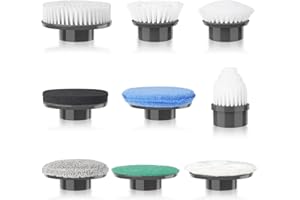 Homtronics Cabezales de Cepillo de Fregadora Giratoria Eléctrica, (9 Unidades) Kit Accesorios Cabezales Limpieza Eléctrico, Clean Brush Head para Baño, Cocina, Coche, Tina, Piso