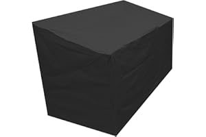 Oxbridge Black 4 Seater Outdoor Garden Bench Cover 2m x 0.68m x 0.66-0.91m / 6.6ft x 2.25ft x 2.2-3ft 5 YEAR GUARANTEE