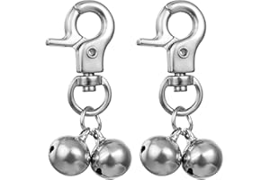 PSYQTSUARY Laute Katzen Hundeglocken 2 Stücke Haustier Glocken Laute Haustiere Glöckchen für Hundehalsband Große Hunde Haustier Glocke Anhänger Silber Tracker Glocken für Hunde Katze Trainieren Halskette