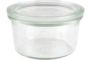 Weck Lot de 12 bocaux de conservation avec couvercle en verre, 165 ml, 1 24165SK12EW01