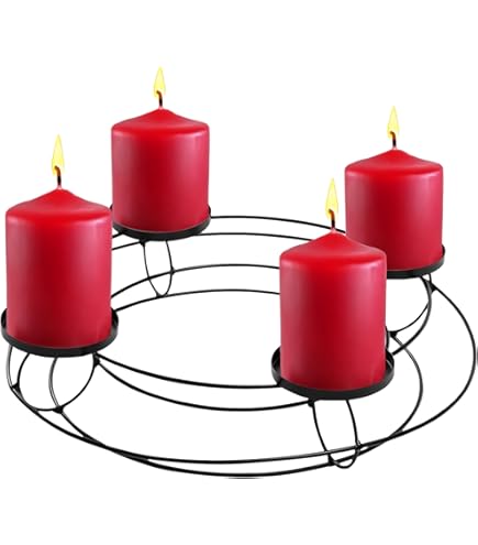 CeleBig Adventskrans 22 cm, kerstkrans, kandelaar, kaarsenstandaard, adventskmand, draadmand, decoratieve schaal, metalen schaal, kerstdecoratie, cadeau, metaal, zwart