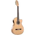 SONICAKE 39" Guitare Acoustique-Électrique Crossover | avec Accordeur, Pickup & Préampli, Table massive en Épicéa, Corps en Érable Ondé, Cordes Nylon Débutants & Scène QGT-30