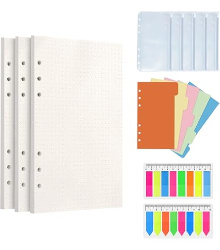 Fogli Perforati A7 Per Raccoltori 6 Fori - Carta Ricaricabile A Righe, 135 Fogli, Per Agende E Quaderni - Foto 6