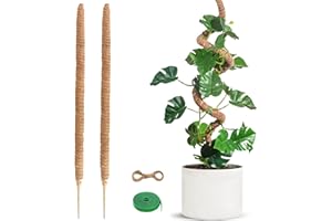 LTECARP 2 Stück 120cm Biegbar Moosstab, Rankhilfe Zimmerpflanzen, Pflanzenstab Rankhilfe, Monstera Rankhilfe, Moosstab für Monstera