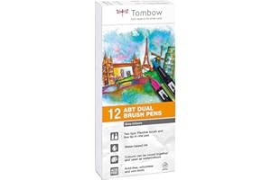 Set De 12 Rotuladores Dual Brush Colores Grises Tombow