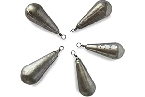 LASAMA Schönheitsshop 5X Birnenblei mit Wirbel Öse 20-120g Grundblei Meeresblei Olivenblei Angelblei