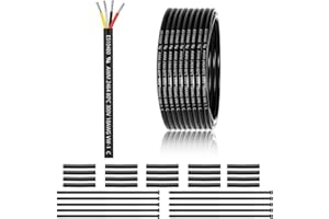 ENERJOUR 18 AWG 4x0,75mm² 4 Adriges Kabel 15 Meter, 18 AWG 4 adrig Draht aus verzinntem Kupfer, PVC 18AWG 4 adrig für DC 5V/12V/24V, LED-Beleuchtung, Verlängerungskabel, kfz usw, CE Zertifizierung