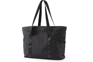 BAGSMART BAGSAMRT Tote Bag for Women with Zipper, Work Handbags & Shoulder Bags Gym Tote with Yoga Mat Buckle for Travel, Beach, Dance, Teacher, Nurse, Large