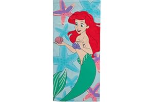 Jay Franco Serviette Enfant Disney La Petite Sirène Princesse Ariel - pour Le Bain, la Plage et la Piscine - 100% Coton, 71 x 147 cm - Serviette de Plage Fille ou garçon
