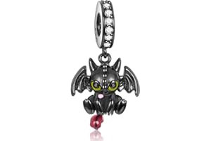 RMMY Charms Cartoon Animal Sterling 925 Dangle Charm Dog Love Mouse Femmes Perles Charme Fille Pendentif Breloque Compatible pour Européen Bracelets & Collier Sterling avec Zirconium Bijoux