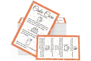 PLIGREAT 60 Pcs Cake Care Instruction Cards Colorful Ribbons Design Cake Cards for How to Carry and Store Your Cake Instruction Card Business Cards Universal Cake Shop Bussiness Insert Cards