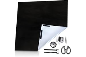 PAPU Oscurante Finestre Senza Foratura,3 M X 1,45 M,Tessuto Oscurantes Opaco 100% con touch fasteners Fascette,Forbici,Metro Nastro,Pellicola Finestre Nere,Oscurante Portatile Lucernari