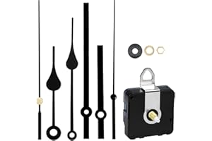 QEEYON Silent Quartz Clock Mechanism Movement, Clock Mechanisms Battery Powered with 2 Styles Clock Hands, Long and Short Shaft, High Torque DIY Wall Clock Mechanism Motor Replacement for Repair Parts