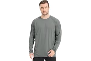Sillictor Mens UV Rash Guard Vest UPF 50+ Quick Dry Long Sleeve T Shirts Sun Protection Swimming Hiking Shirts Polyester Running Tops,Cool Sweat Wicking Breathable