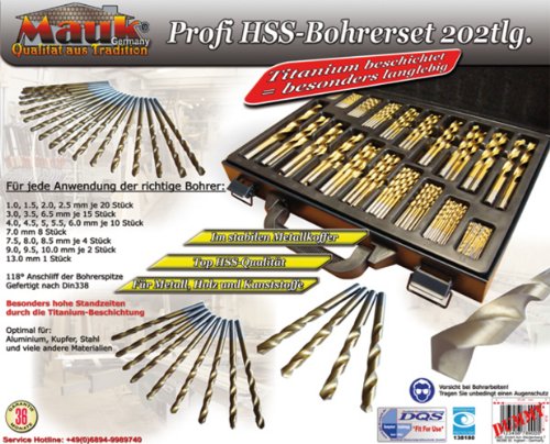 Mauk 627 HSS Metallbohrer Set, titanium, 202-teilig - 4