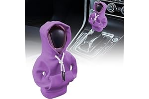 MODODER Car Gear Shift Knob Cover, Creative Hoodie Car Gear Shift Cover, Dust-Proof Gear Stick Hoodie, Gear Shift Knob Hoodie Protector Cover for Universal Gear Shifter (Purple)