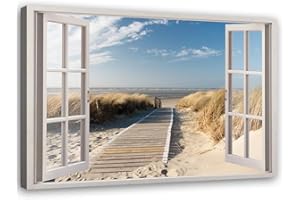 Feeby Impression sur Toile 60x40 cm Decoration Chambre - Tableau Decoration Murale Tableau Paysage - Nature Fenêtre - Decoration Maison - Tableau Moderne - Toile Peinture - Art - Poster Mural