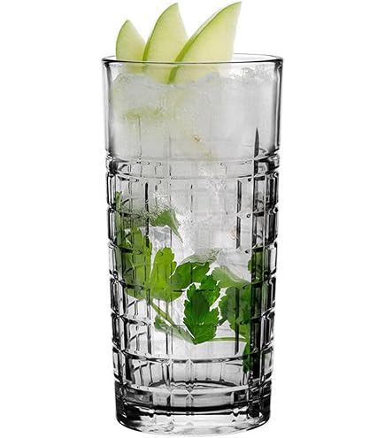 PLATINUX Bicchieri neri con motivo a diamante, set da 6 pezzi, 250 ml