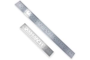 MSC Stainless Steel Metal Shatterproof Straight Edge Metric Ruler Ideal for Sewing (30 cm)