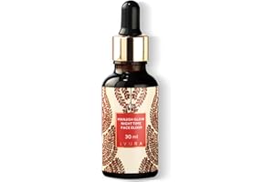 Iyura Manjish Glow Elixir, Olio idratante completamente naturale per pelli secche, Riduce le rughe, le rughette e le macchie dell'età, Formulazione comprovata di olio per il viso notturno (30ml)